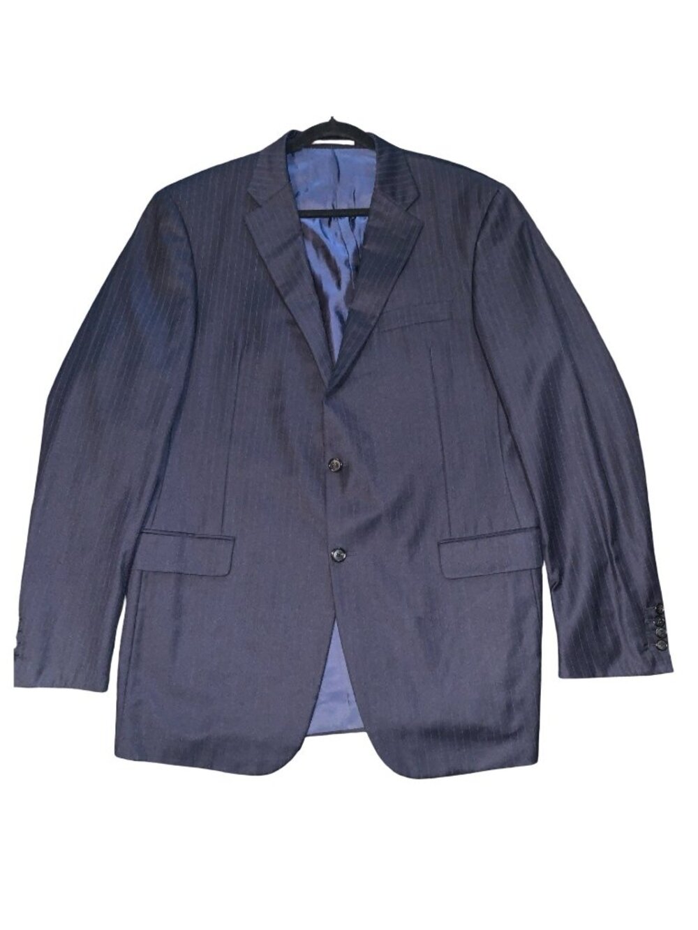 Loro Piana HICKEY FREEMAN Navy Pinstripe Blazer Jacket TASMANIAN Super 150's 46R